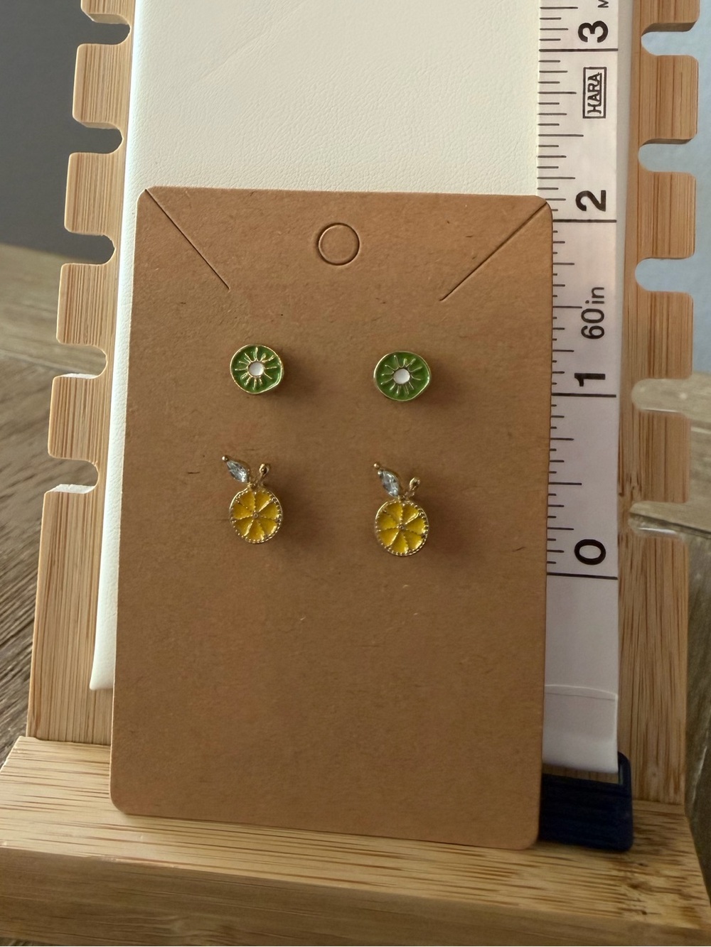 Fruit Stud Earring Set: Lemon & Lime, New - Picture 2 of 4